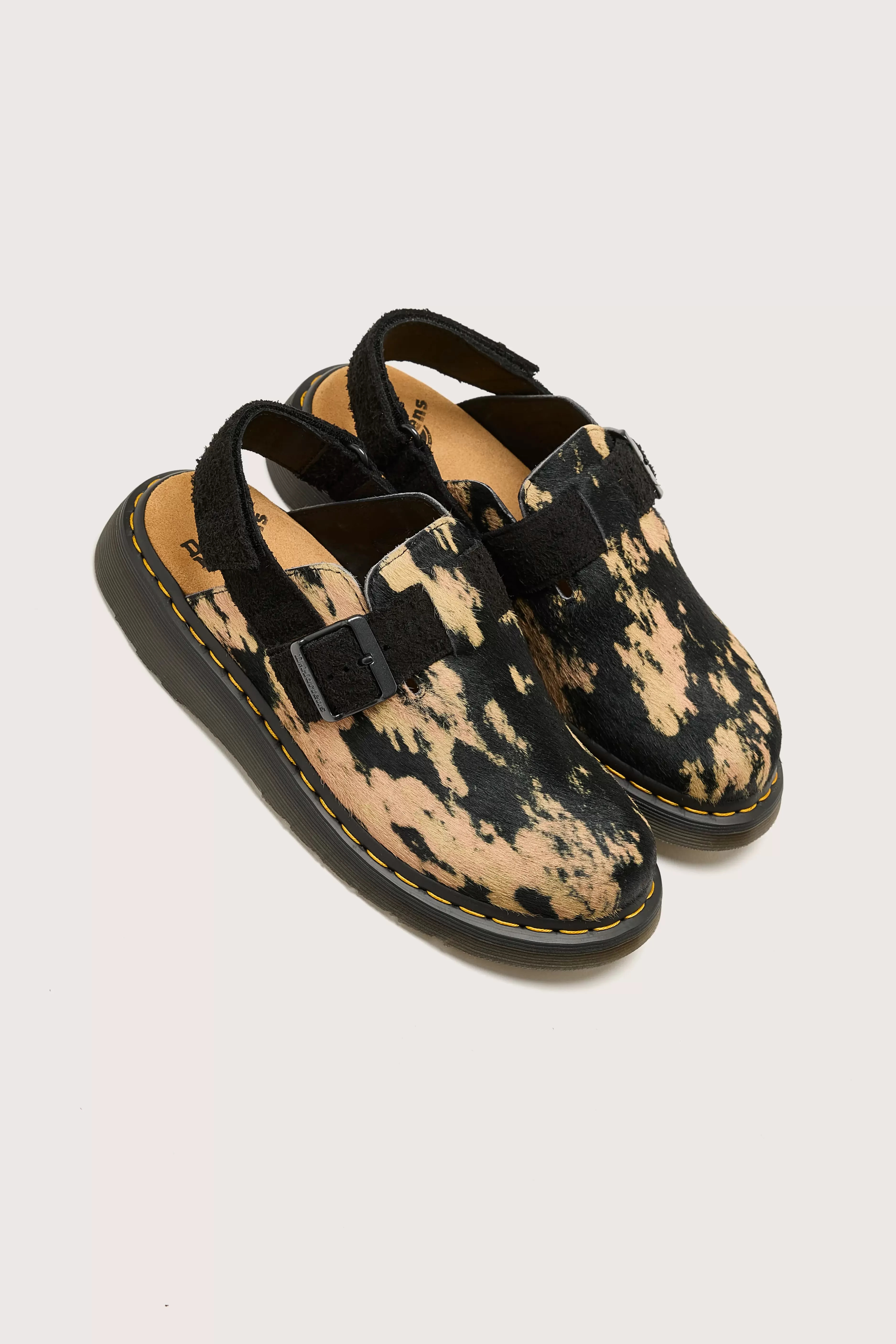 DR. MARTENS Jorge Ii Contrast Hair-On Mules For Women-Dr martens Best Sale
