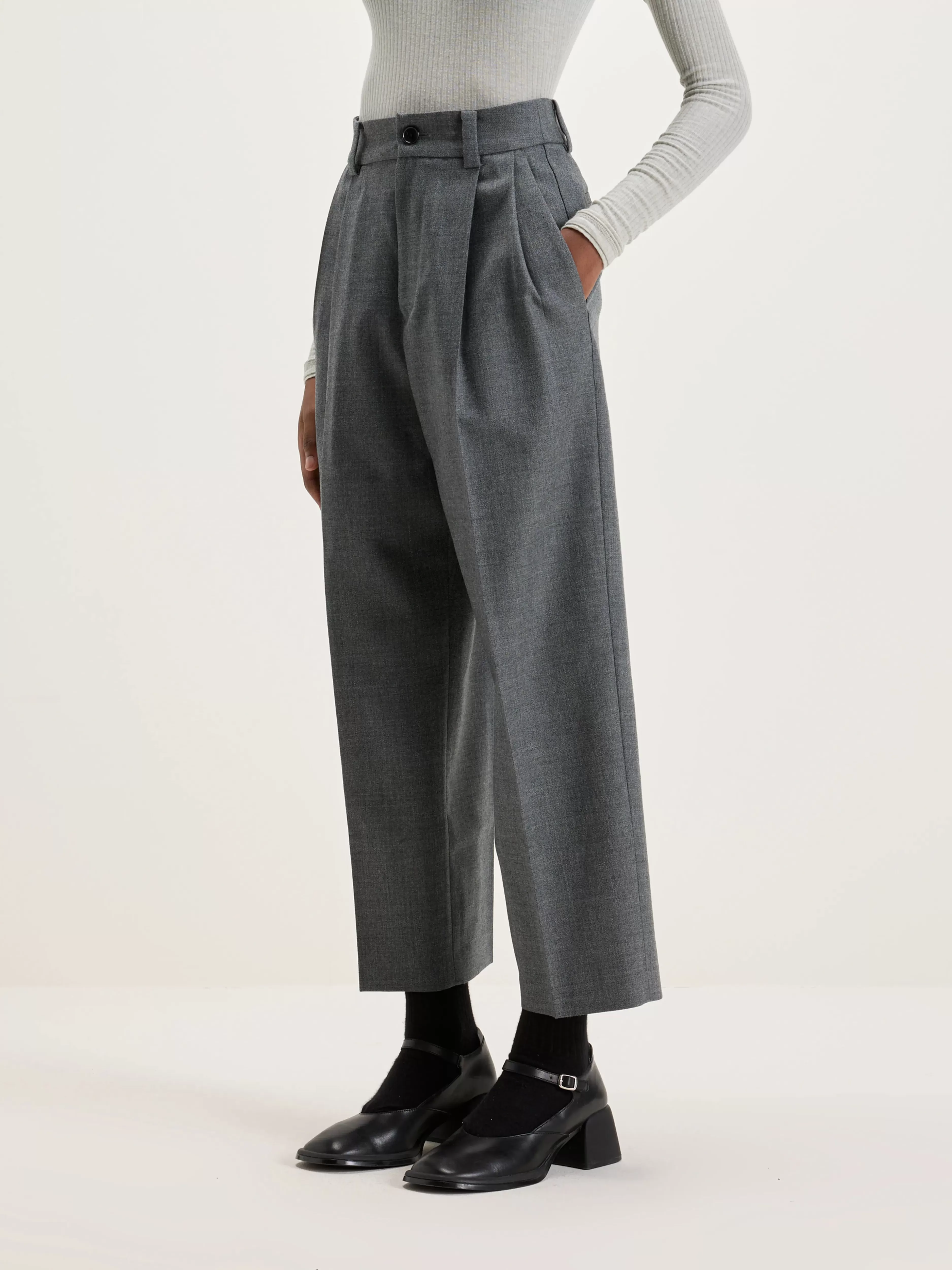 Port Rechte Broek Van Wol-Nicholson & Nicholson Discount